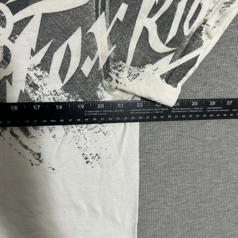 Fox Racing Riders Co Graphic T-Shirt All Over Print Y2K White Black Mens Large